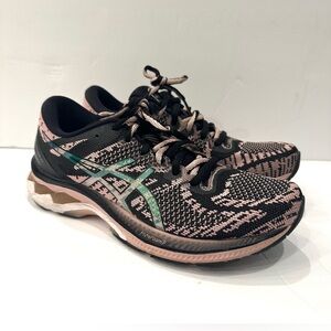 ASICS Ladies Gel Kayano 27 MK Running Shoes Black And Ginger Peach Size 10
